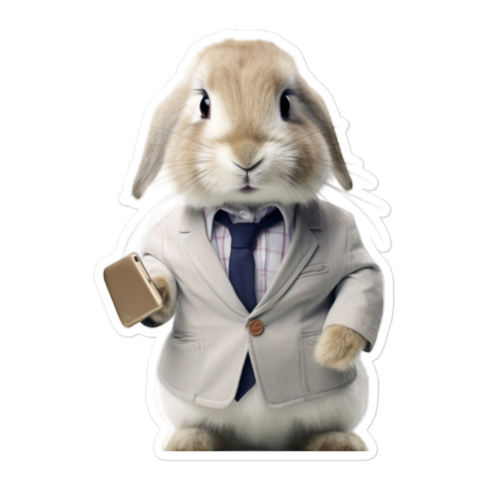 Mini Lop Knowledgeable Pharmacist Bunny Sticker - Stickerfy.ai