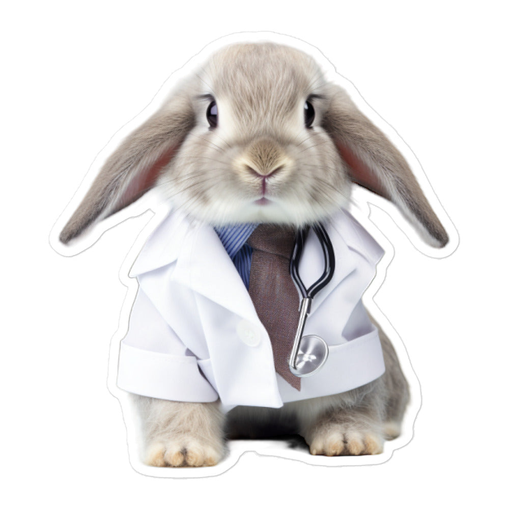 Mini Lop Compassionate Doctor Bunny Sticker - Stickerfy.ai