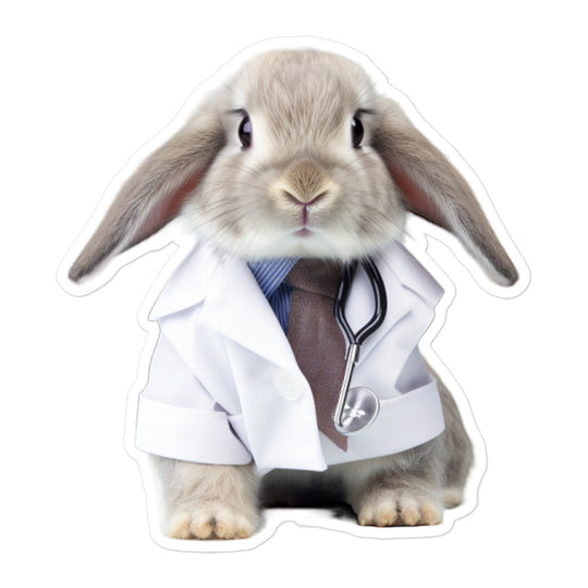 Mini Lop Compassionate Doctor Bunny Sticker - Stickerfy.ai