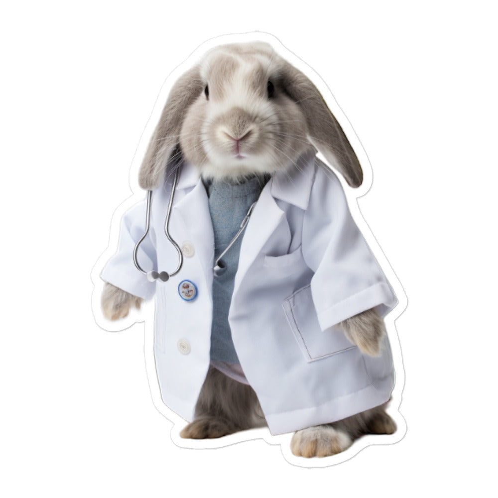 Mini Lop Compassionate Doctor Bunny Sticker - Stickerfy.ai