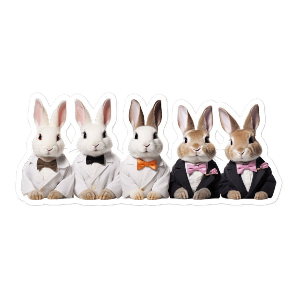 Mini Rex Welcoming Hotel Bunny Sticker - Stickerfy.ai