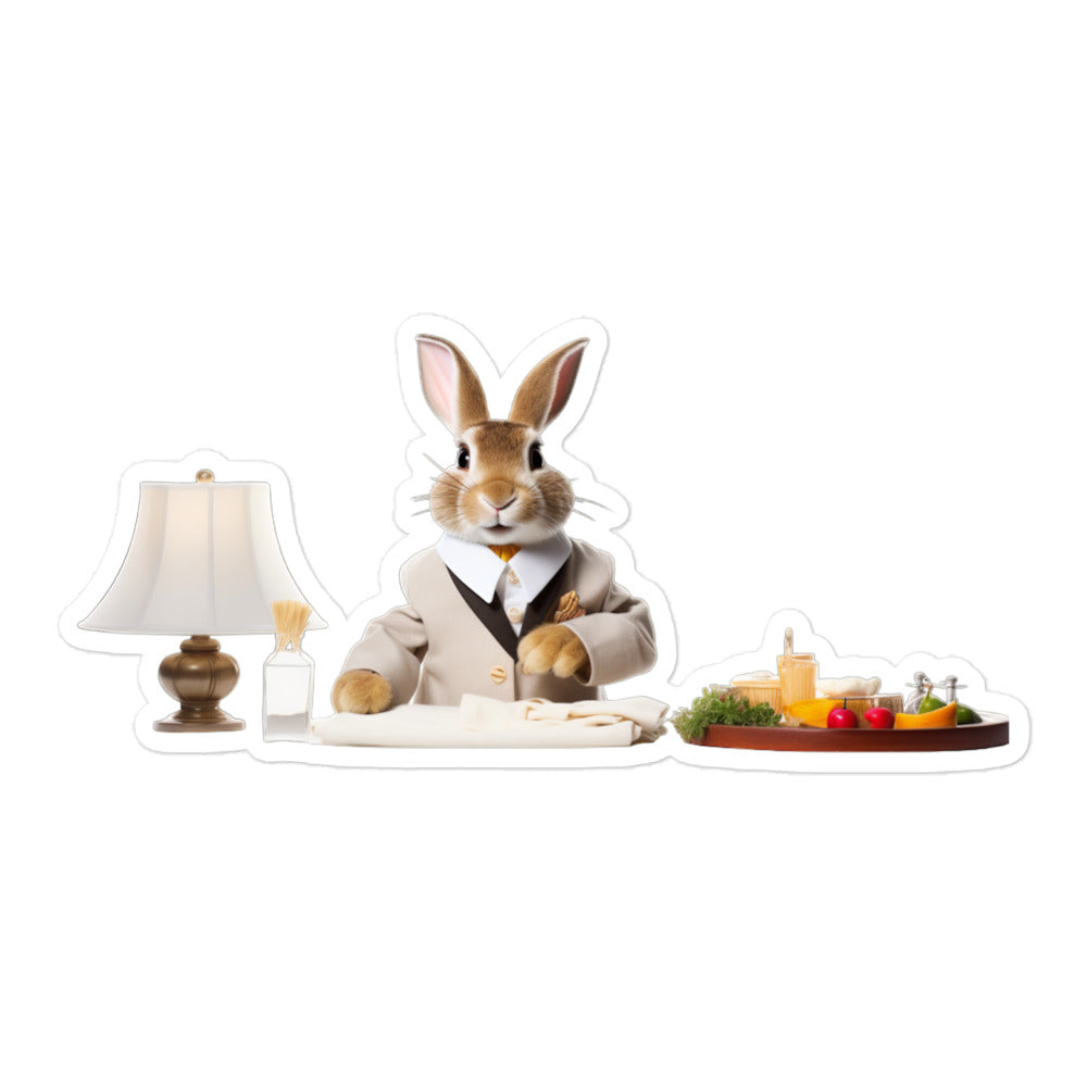 Mini Rex Welcoming Hotel Bunny Sticker - Stickerfy.ai