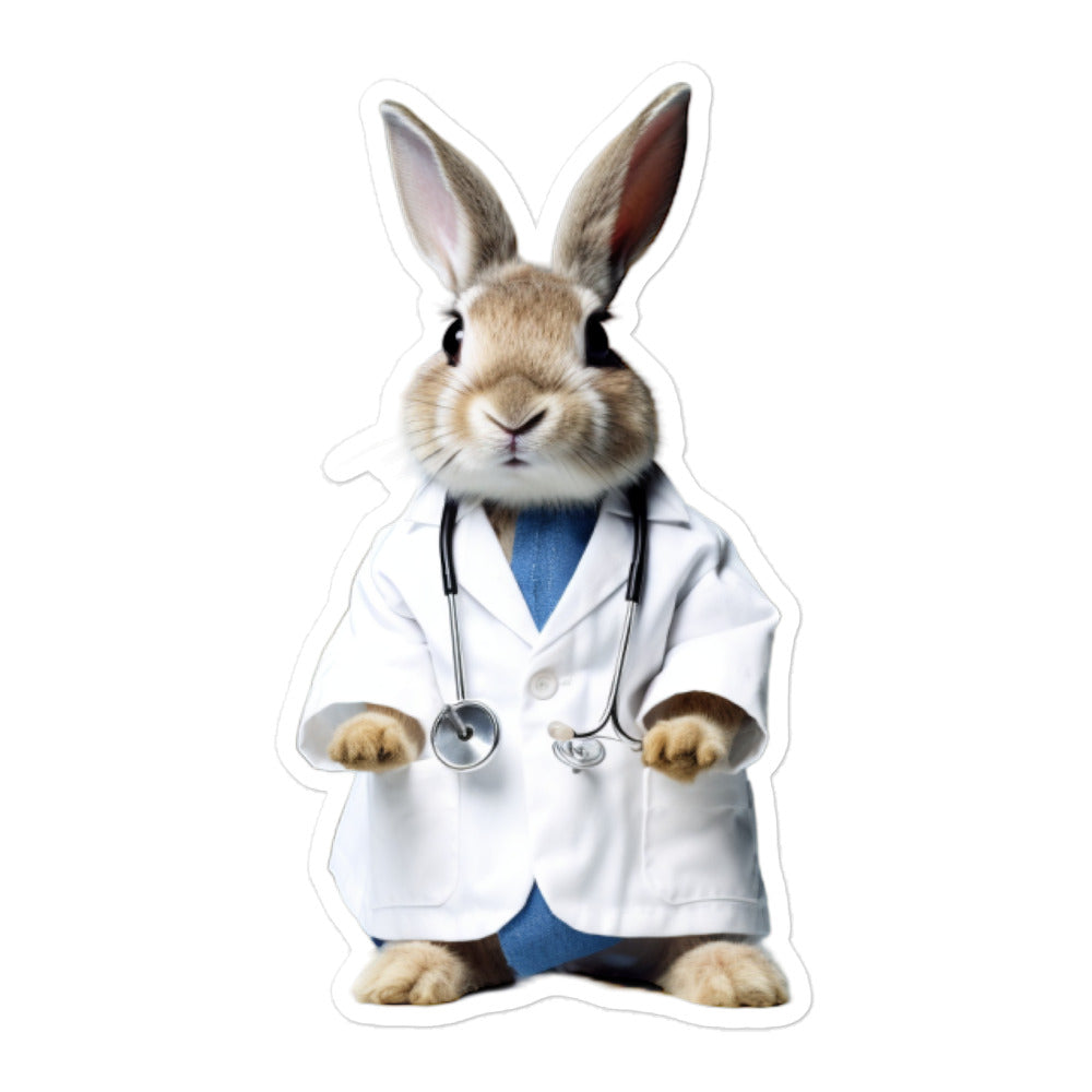 Mini Rex Compassionate Doctor Bunny Sticker - Stickerfy.ai