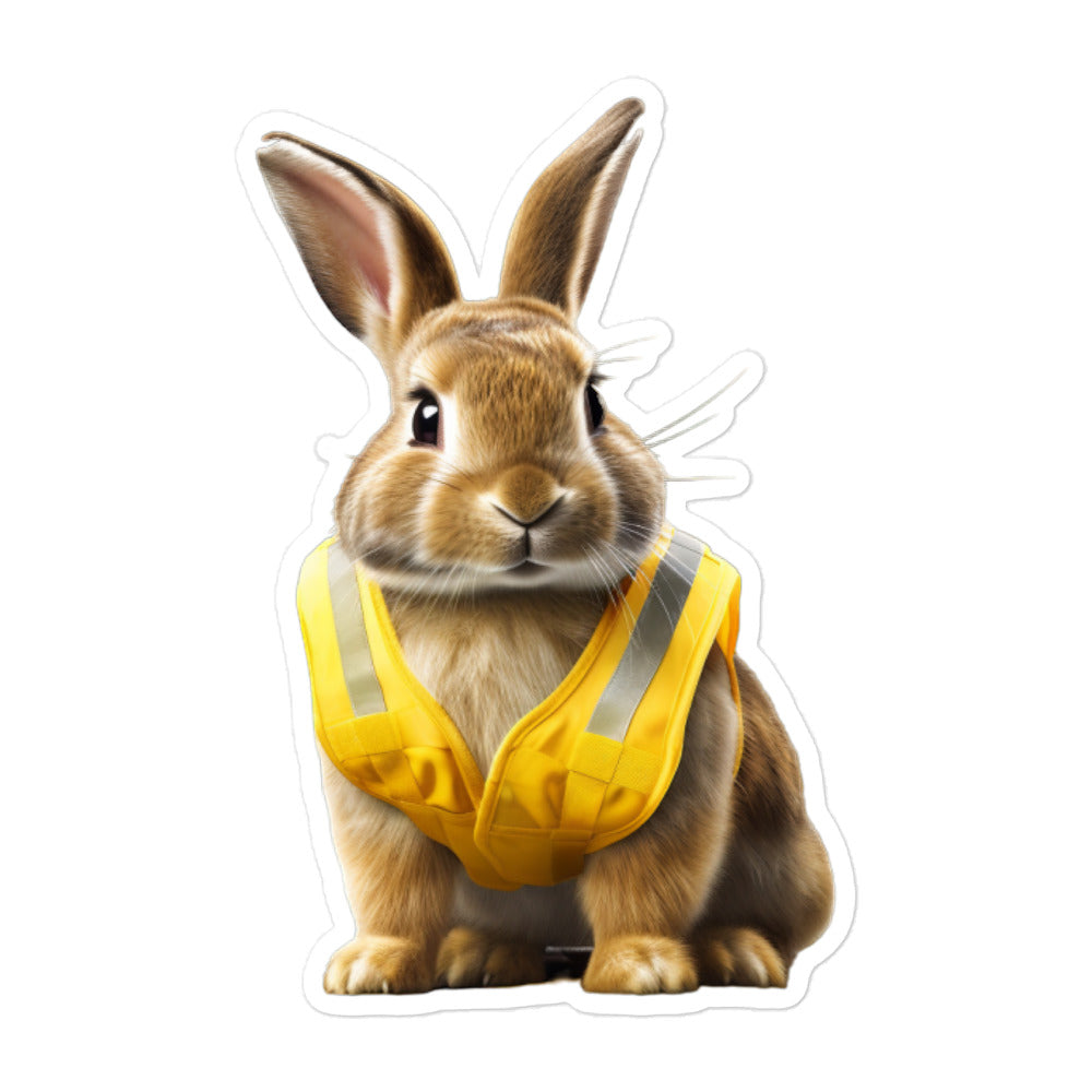 Mini Rex Contractor Bunny Sticker - Stickerfy.ai