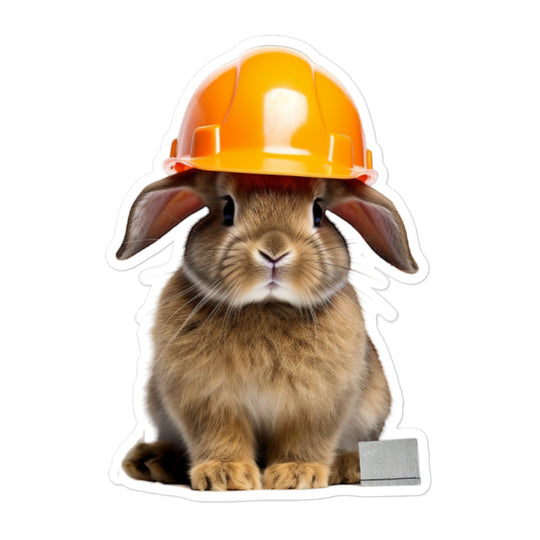 Mini Rex Contractor Bunny Sticker - Stickerfy.ai