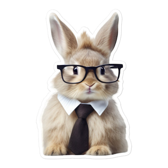 Mini Satin Enthusiastic Student Bunny Sticker - Stickerfy.ai