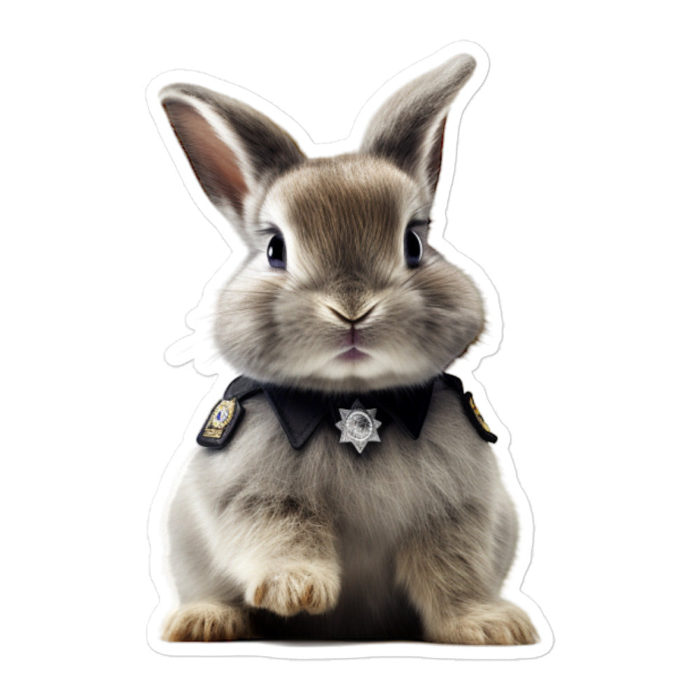 Mini Satin Security Officer Bunny Sticker - Stickerfy.ai