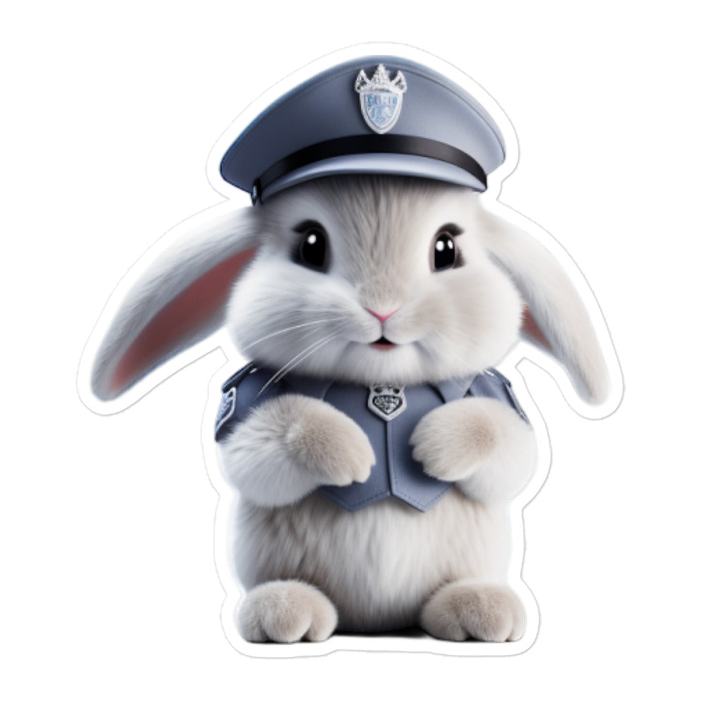 Mini Satin Security Officer Bunny Sticker - Stickerfy.ai