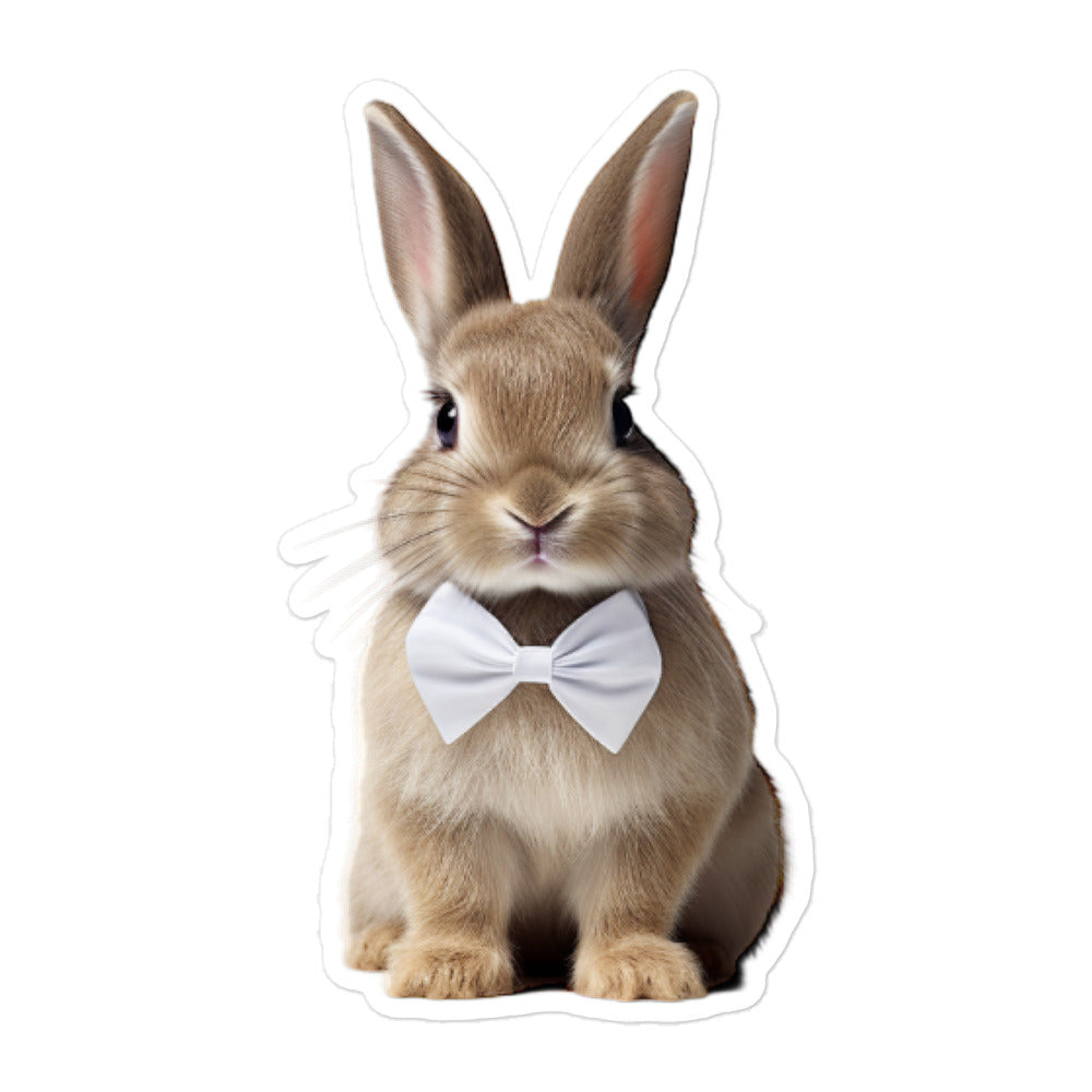 Mini Satin Persuasive Sales Bunny Sticker - Stickerfy.ai