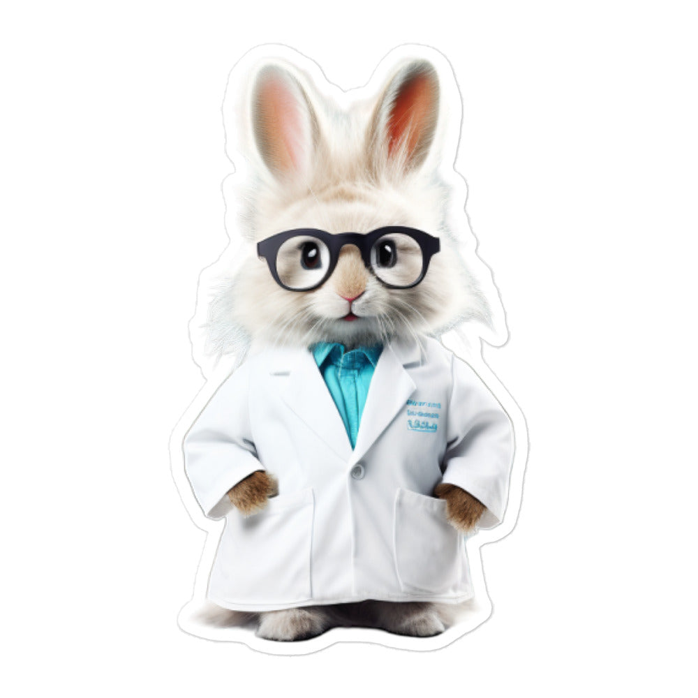 Mini Satin Knowledgeable Pharmacist Bunny Sticker - Stickerfy.ai