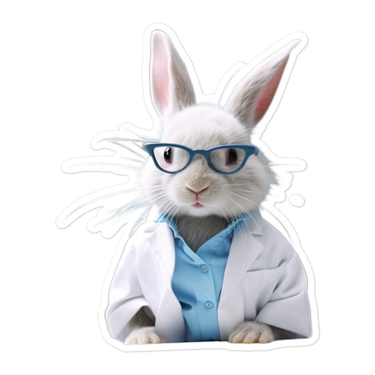 Mini Satin Knowledgeable Pharmacist Bunny Sticker - Stickerfy.ai