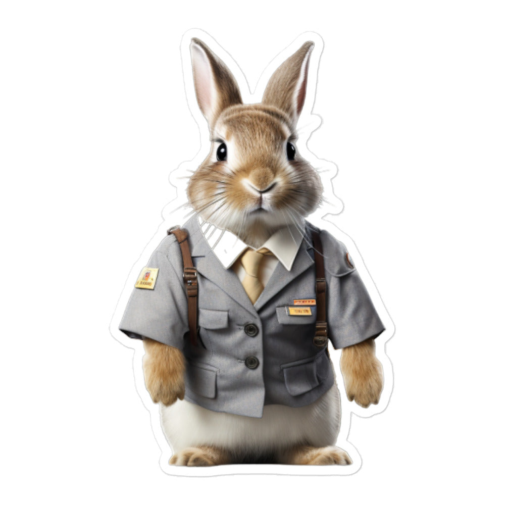 Netherland Dwarf Transit Operator Bunny Sticker - Stickerfy.ai