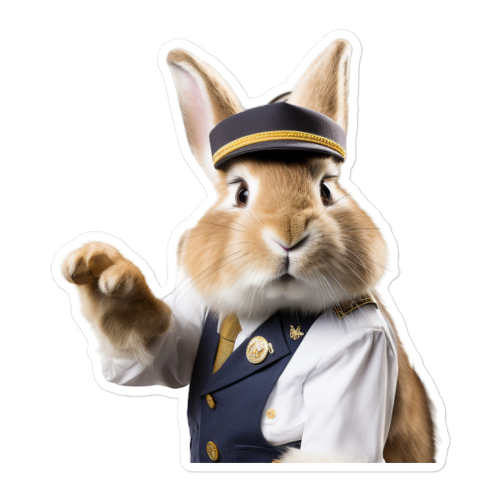 Netherland Dwarf Transit Operator Bunny Sticker - Stickerfy.ai