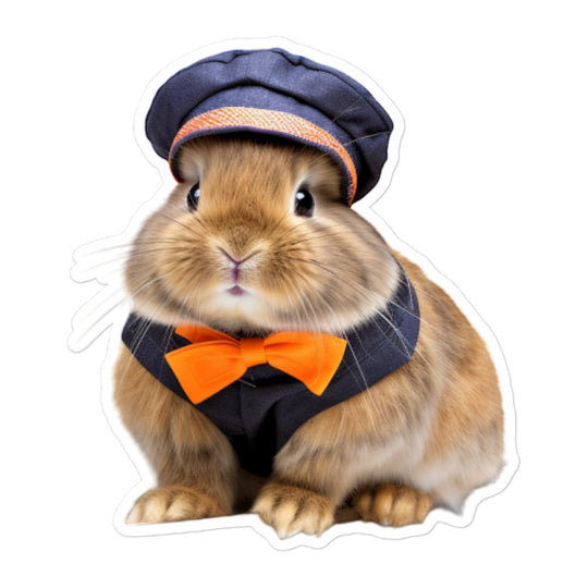 Netherland Dwarf Transit Operator Bunny Sticker - Stickerfy.ai