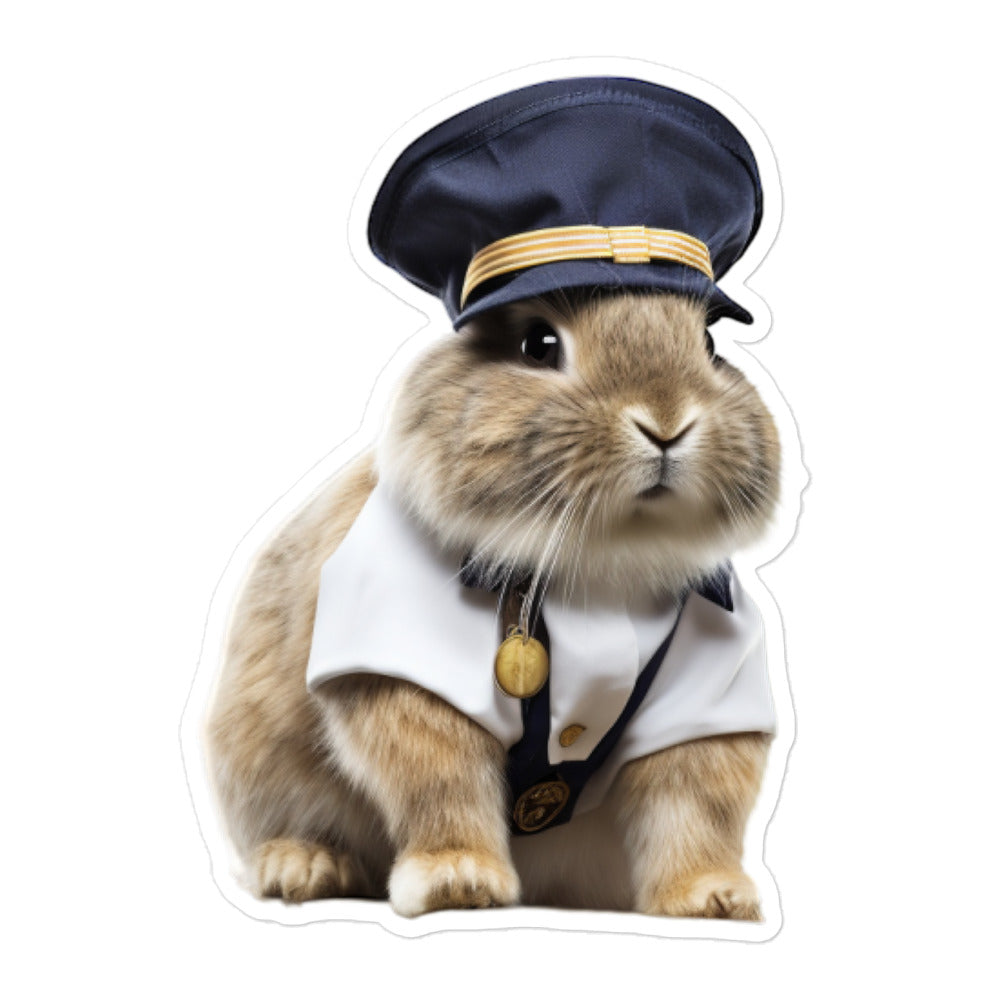 Netherland Dwarf Transit Operator Bunny Sticker - Stickerfy.ai