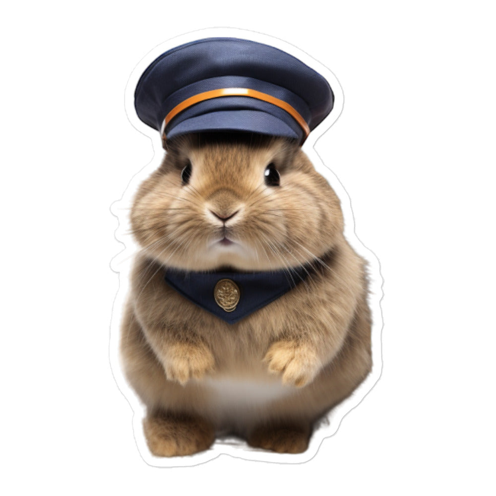 Netherland Dwarf Transit Operator Bunny Sticker - Stickerfy.ai