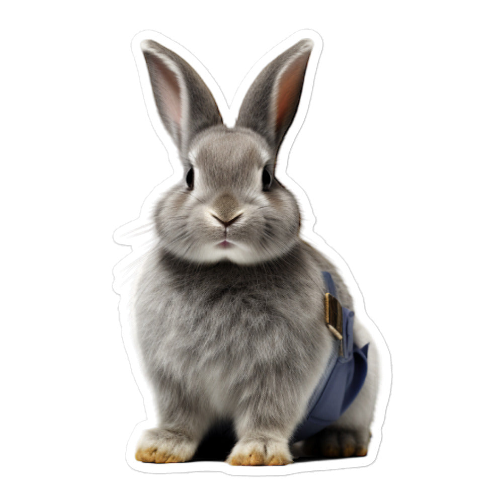 Netherland Dwarf Security Officer Bunny Sticker - Stickerfy.ai