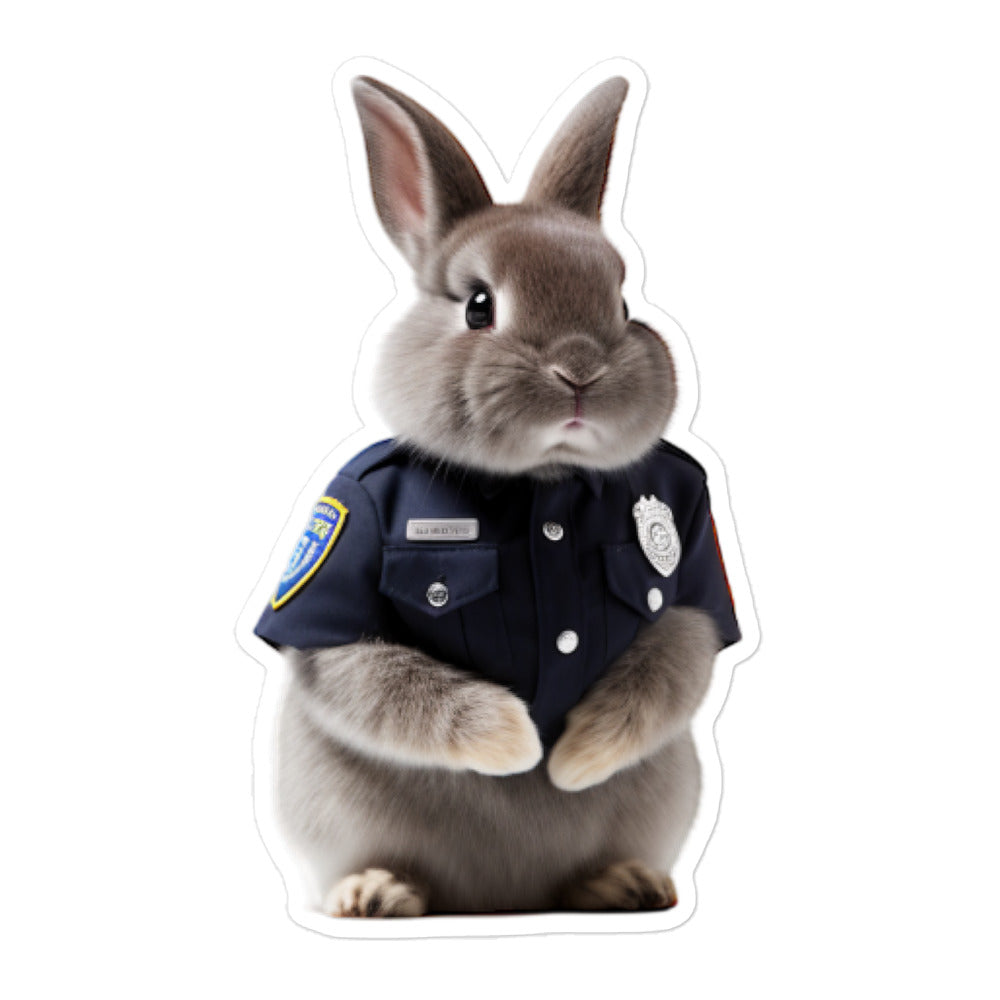 Netherland Dwarf Security Officer Bunny Sticker - Stickerfy.ai
