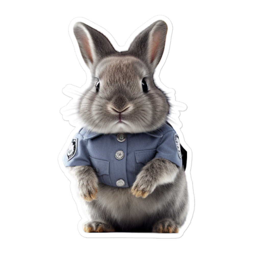 Netherland Dwarf Security Officer Bunny Sticker - Stickerfy.ai