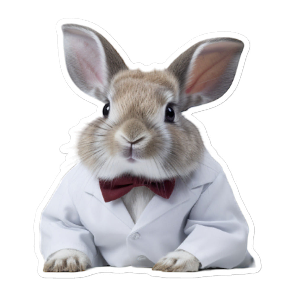 Netherland Dwarf Knowledgeable Pharmacist Bunny Sticker - Stickerfy.ai