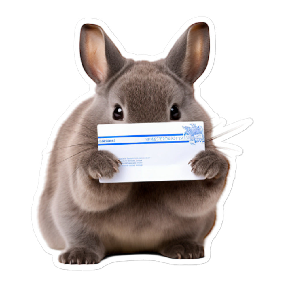 Netherland Dwarf Mail Carrier Bunny Sticker - Stickerfy.ai