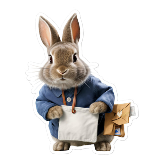 Netherland Dwarf Mail Carrier Bunny Sticker - Stickerfy.ai