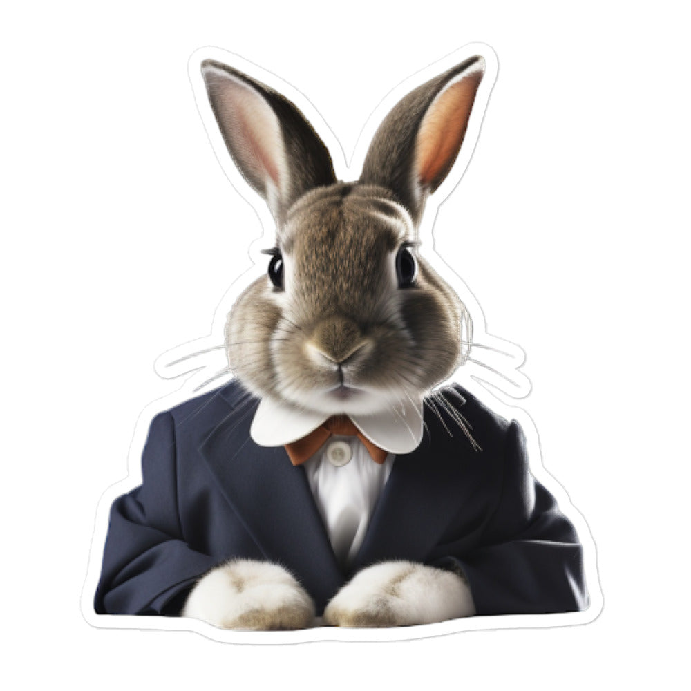 Netherland Dwarf Welcoming Hotel Bunny Sticker - Stickerfy.ai