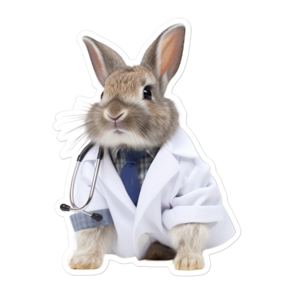 Netherland Dwarf Compassionate Doctor Bunny Sticker - Stickerfy.ai