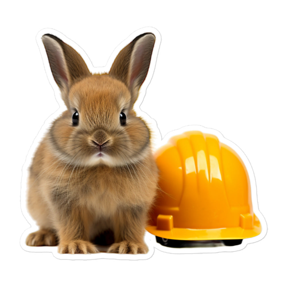 Netherland Dwarf Contractor Bunny Sticker - Stickerfy.ai