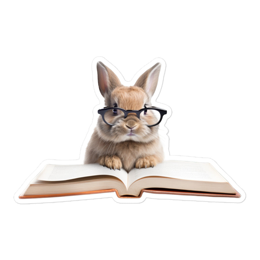 New Zealand Enthusiastic Student Bunny Sticker - Stickerfy.ai