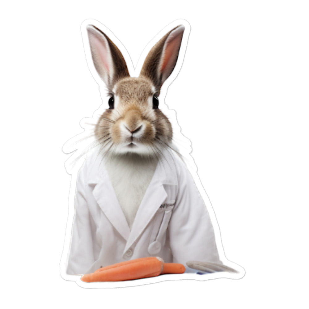 New Zealand Knowledgeable Pharmacist Bunny Sticker - Stickerfy.ai