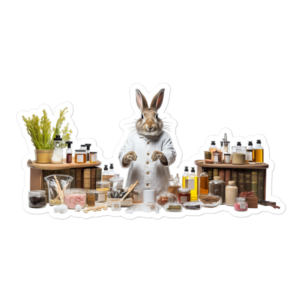 New Zealand Knowledgeable Pharmacist Bunny Sticker - Stickerfy.ai