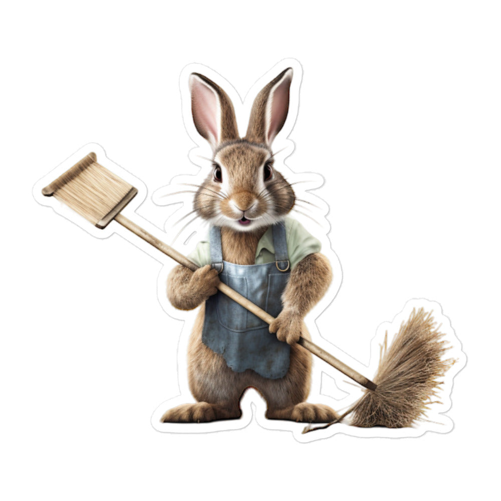 New Zealand Diligent Janitor Bunny Sticker - Stickerfy.ai