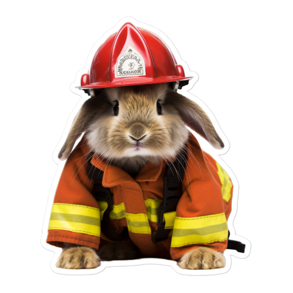 New Zealand Brave Firefighter Bunny Sticker - Stickerfy.ai