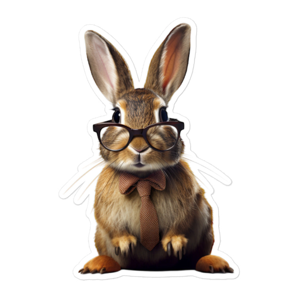 Rhinelander Enthusiastic Student Bunny Sticker - Stickerfy.ai