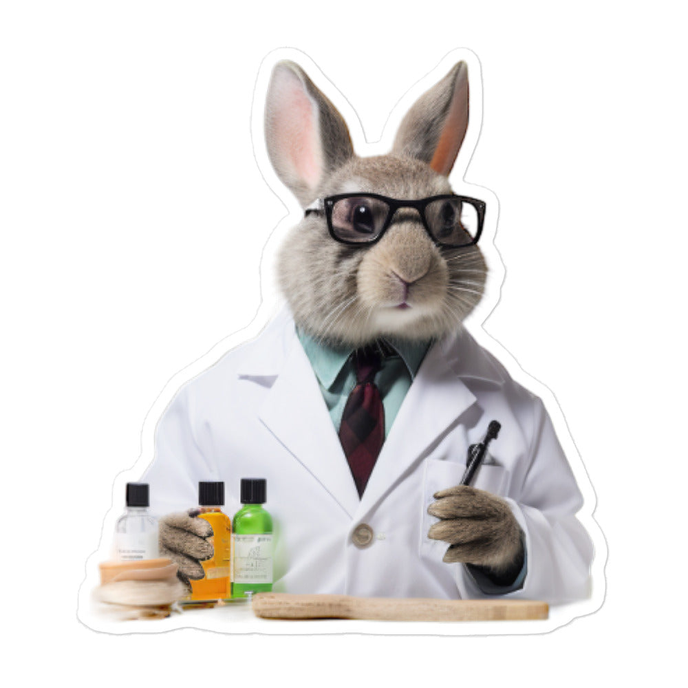 Rhinelander Knowledgeable Pharmacist Bunny Sticker - Stickerfy.ai