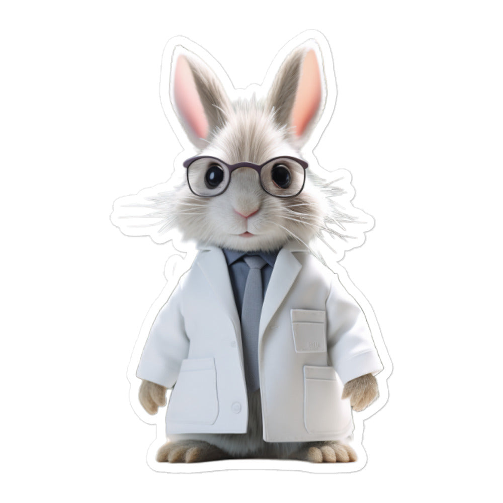 Rhinelander Knowledgeable Pharmacist Bunny Sticker - Stickerfy.ai