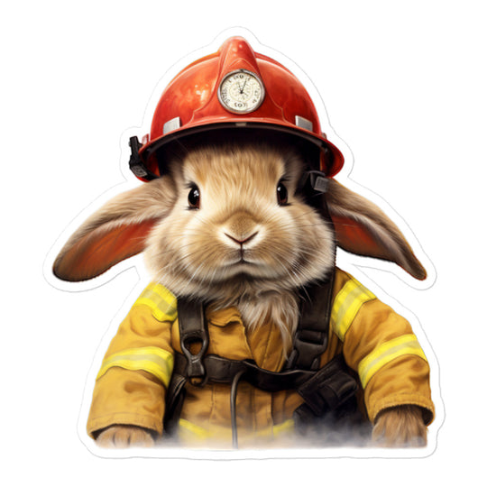 Rhinelander Brave Firefighter Bunny Sticker - Stickerfy.ai