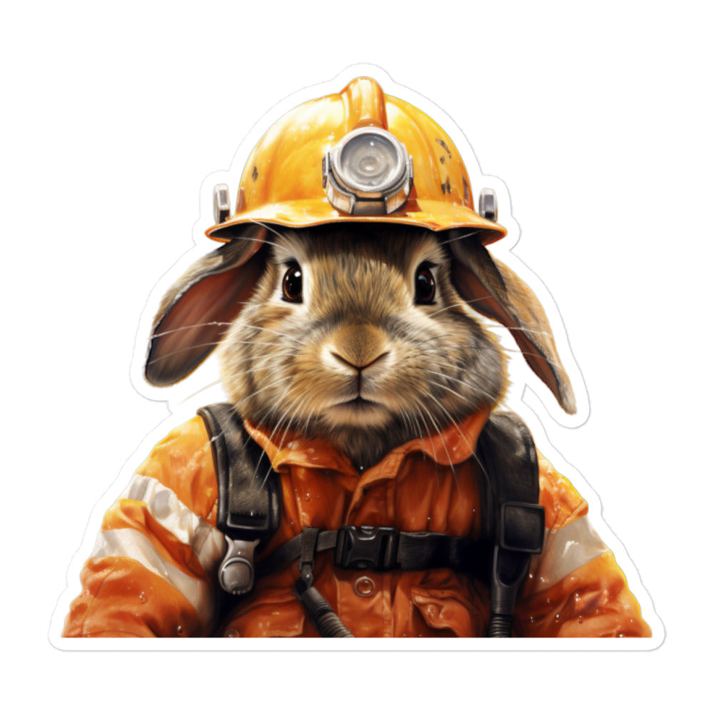 Rhinelander Brave Firefighter Bunny Sticker - Stickerfy.ai