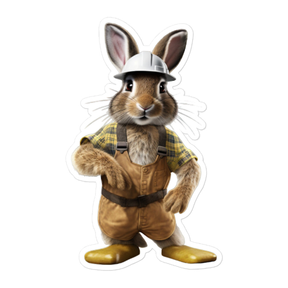 Rhinelander Contractor Bunny Sticker - Stickerfy.ai