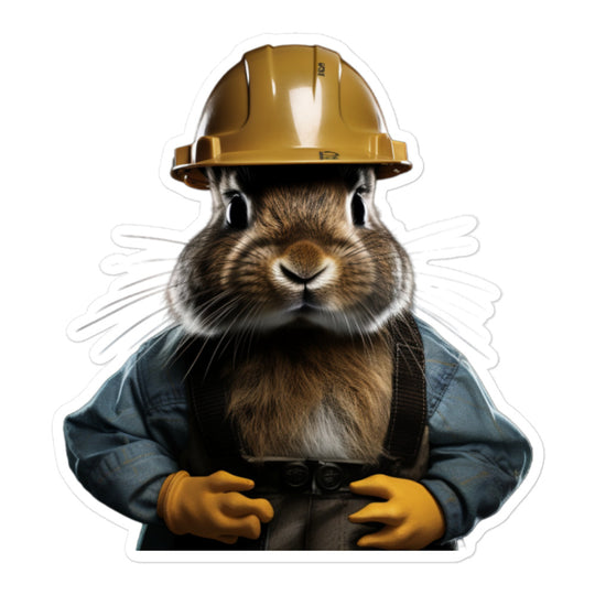 Rhinelander Contractor Bunny Sticker - Stickerfy.ai