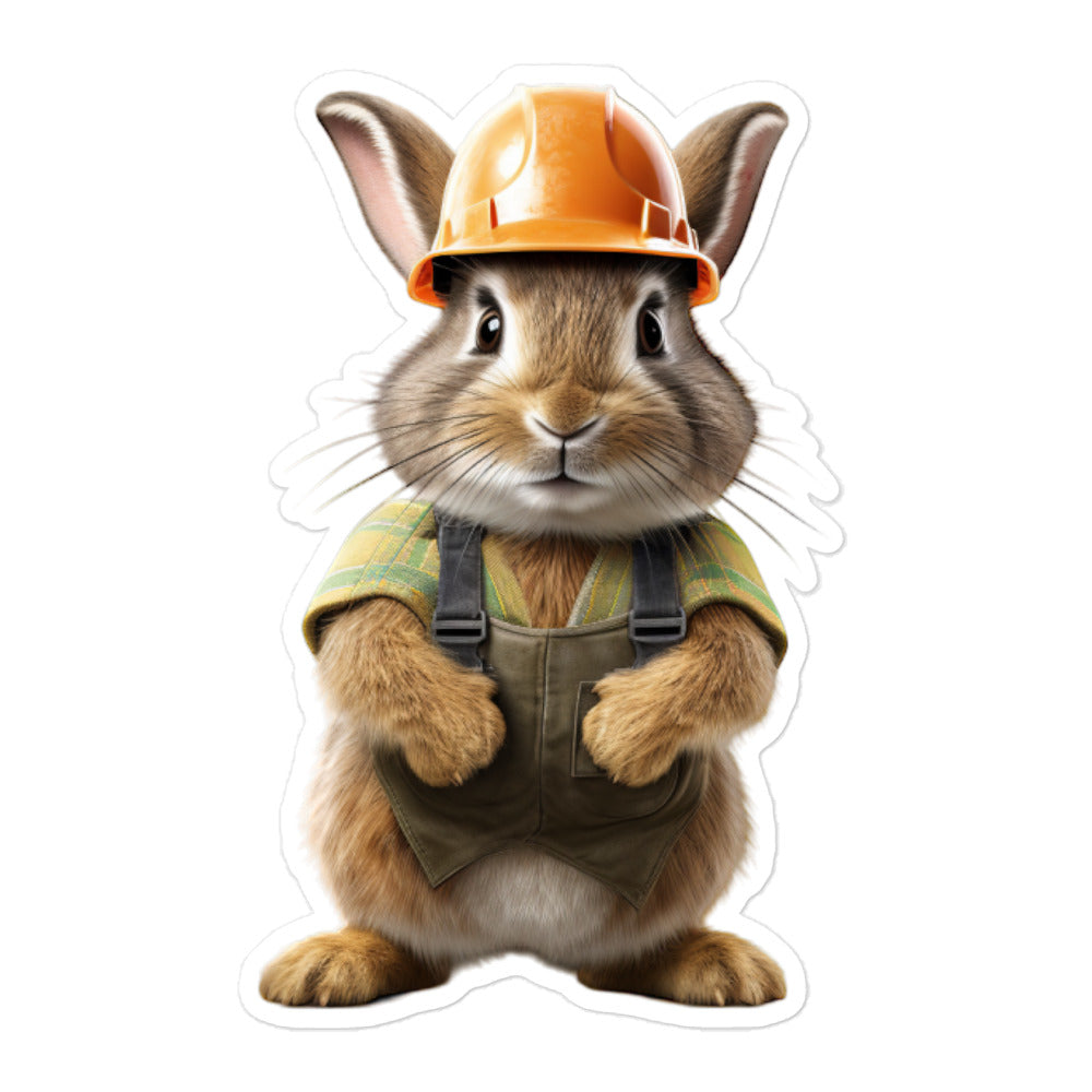 Rhinelander Contractor Bunny Sticker - Stickerfy.ai