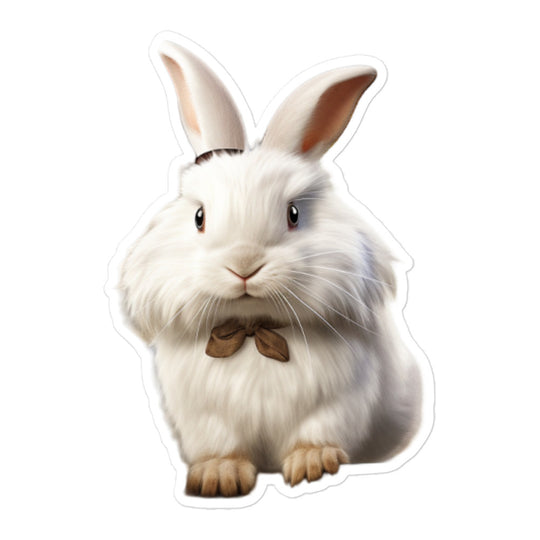 Satin Angora Transit Operator Bunny Sticker - Stickerfy.ai