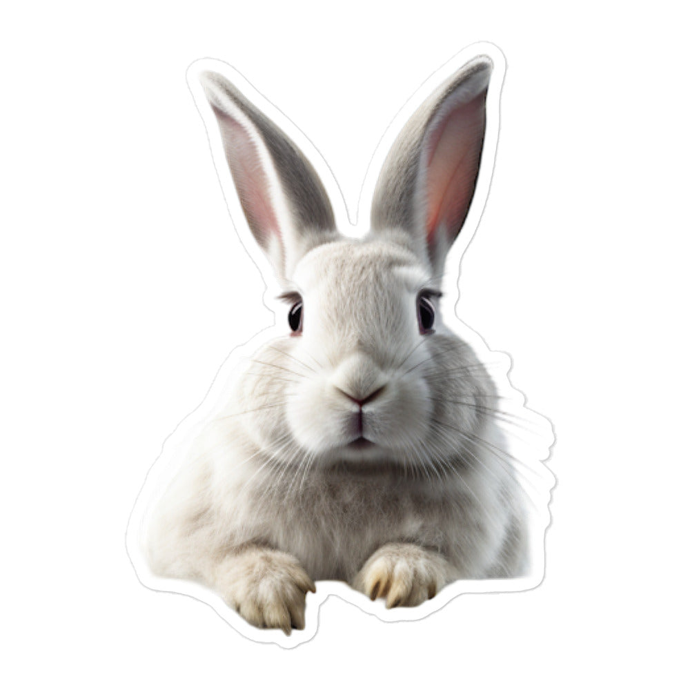 Satin Angora Transit Operator Bunny Sticker - Stickerfy.ai