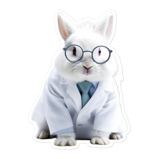 Satin Angora Compassionate Doctor Bunny Sticker - Stickerfy.ai