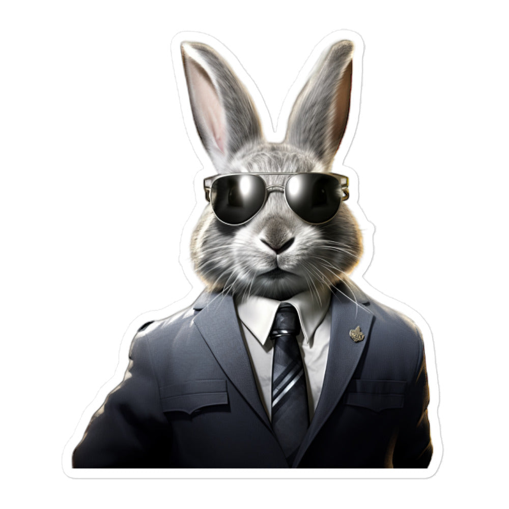 Silver Fox Security Officer Bunny Sticker - Stickerfy.ai