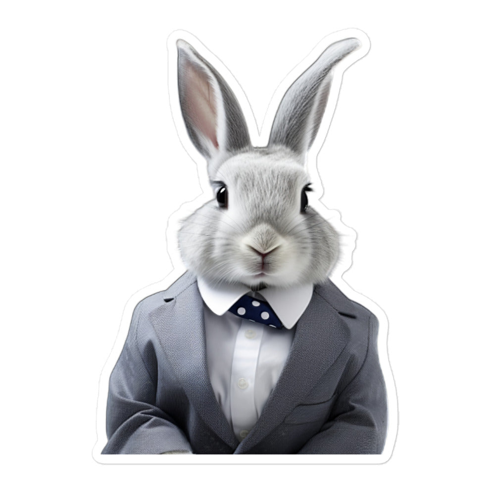 Silver Fox Persuasive Sales Bunny Sticker - Stickerfy.ai