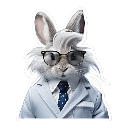 Silver Fox Knowledgeable Pharmacist Bunny Sticker - Stickerfy.ai