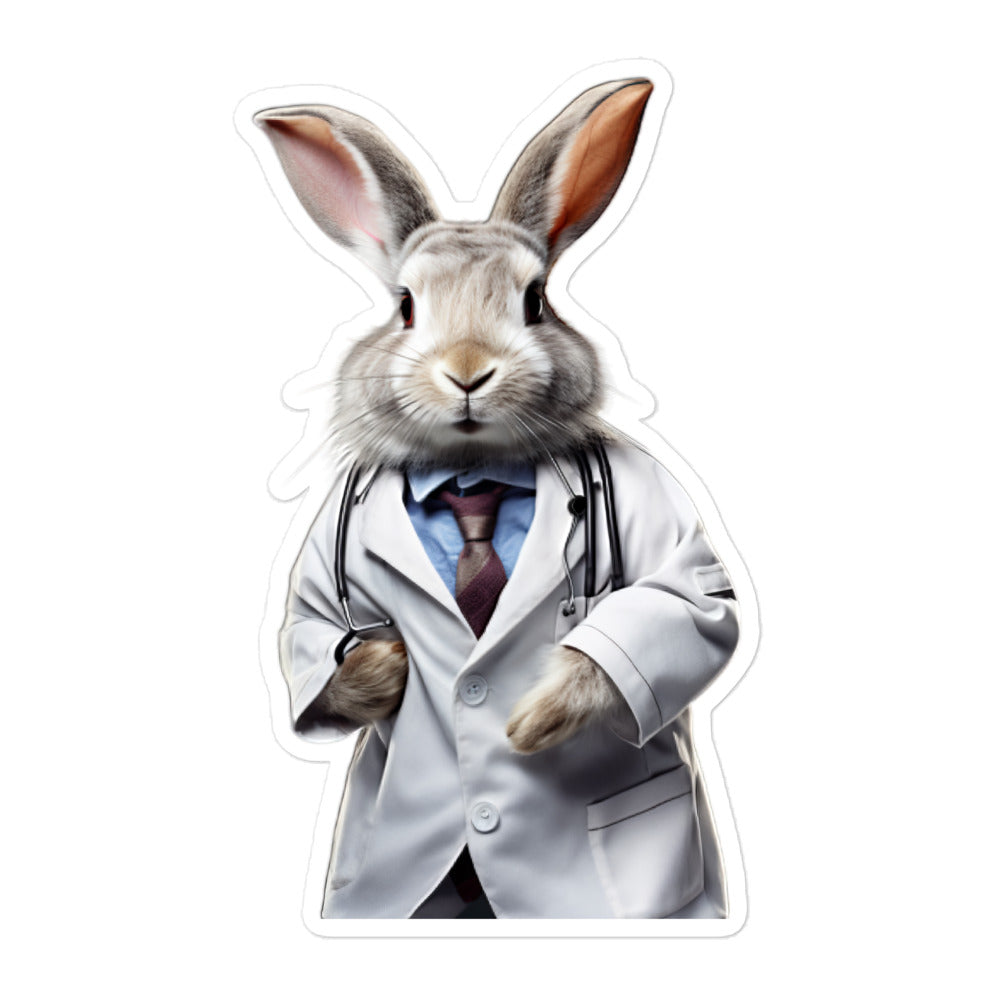 Silver Fox Compassionate Doctor Bunny Sticker - Stickerfy.ai