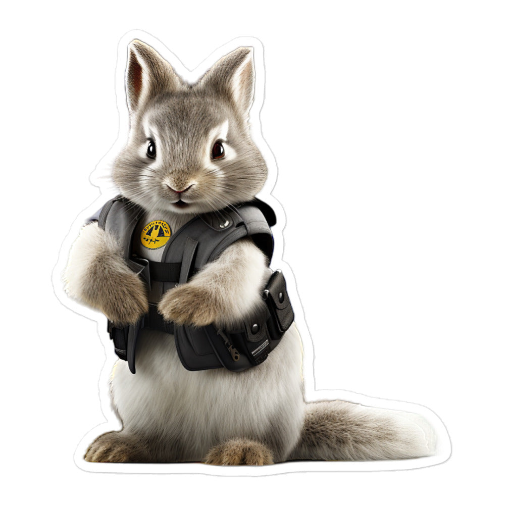 Silver Marten Transit Operator Bunny Sticker - Stickerfy.ai